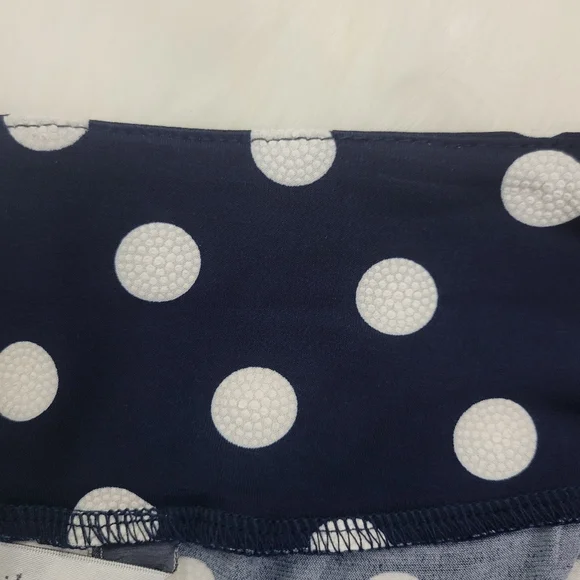 CJ Banks Navy White Polka Dot Midi A-Line Skirt Women's Plus 3X - Picture 2 of 5